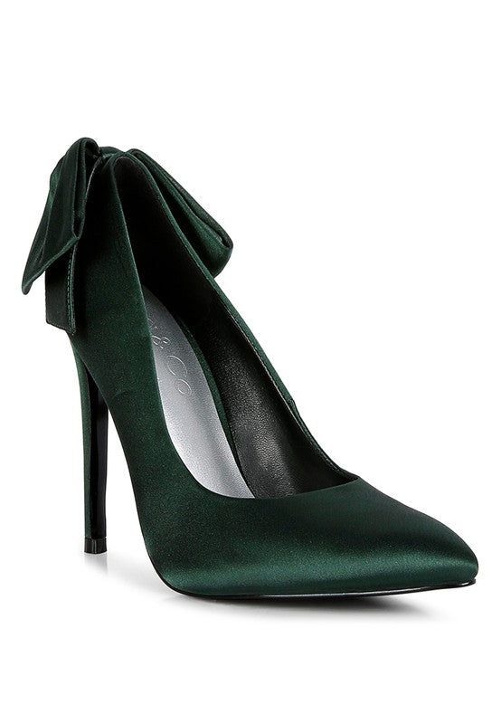 HORNET Green Satin Stiletto Pump Sandals - Tigbuls Variety Fashion