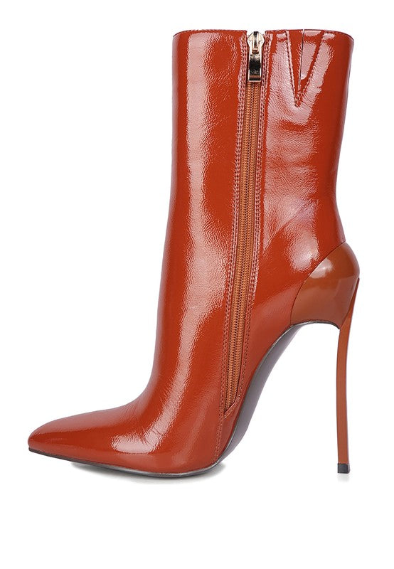 Mercury Patent High Heeled Ankle Boot - Tigbul's Variety Fashion Shop