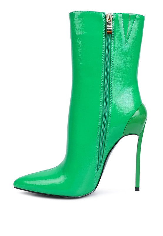 Mercury Patent High Heeled Ankle Boot - Tigbul's Variety Fashion Shop