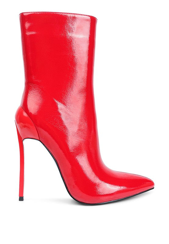 Mercury Patent High Heeled Ankle Boot - Tigbul's Variety Fashion Shop