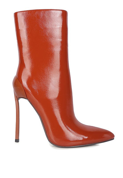 Mercury Patent High Heeled Ankle Boot - Tigbul's Variety Fashion Shop