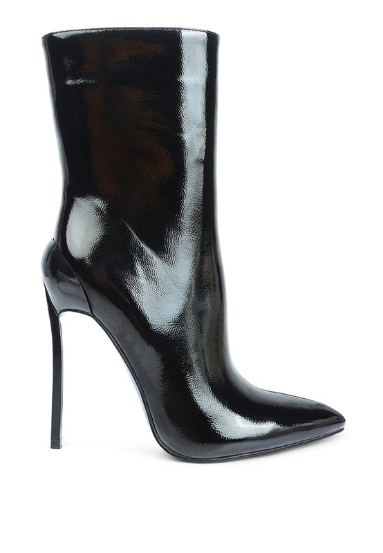 Mercury Patent High Heeled Ankle Boot - Tigbul's Variety Fashion Shop