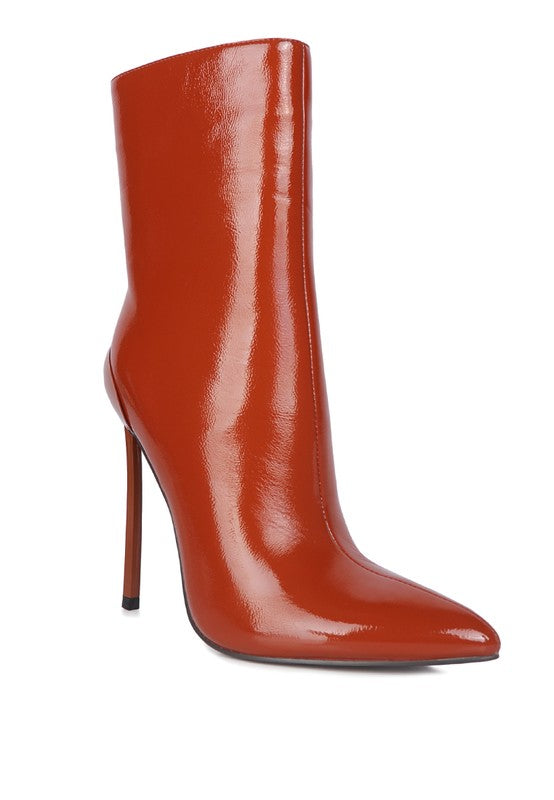 Mercury Patent High Heeled Ankle Boot - Tigbul's Variety Fashion Shop