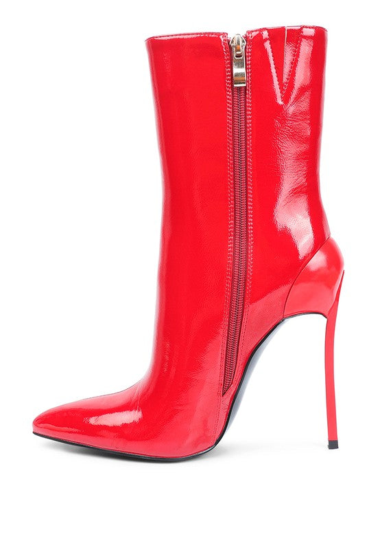 Mercury Patent High Heeled Ankle Boot - Tigbul's Variety Fashion Shop