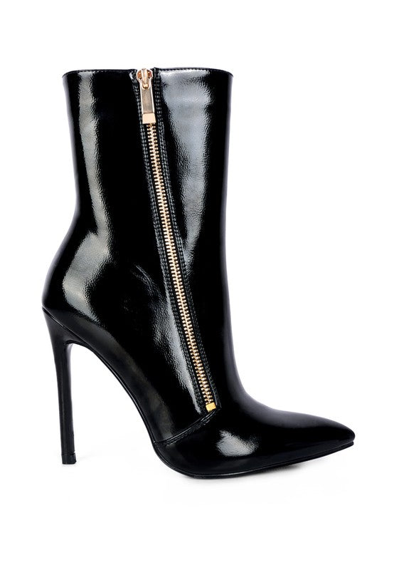 Mania Patent Pu High Heeled Ankle Boot - Tigbuls Variety Fashion