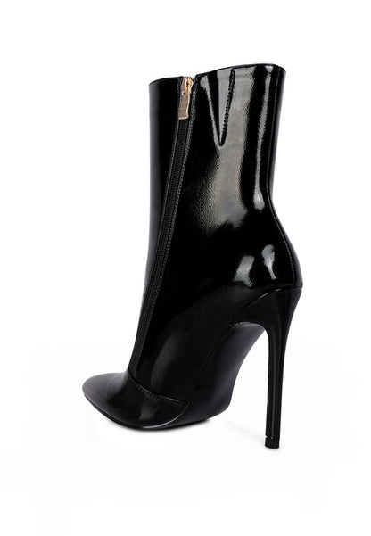 Mania Patent Pu High Heeled Ankle Boot - Tigbuls Variety Fashion