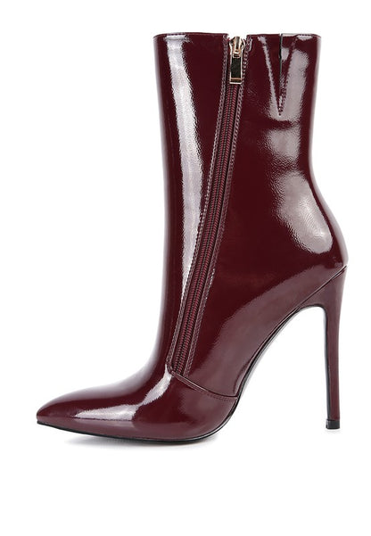 Mania Patent Pu High Heeled Ankle Boot - Tigbuls Variety Fashion