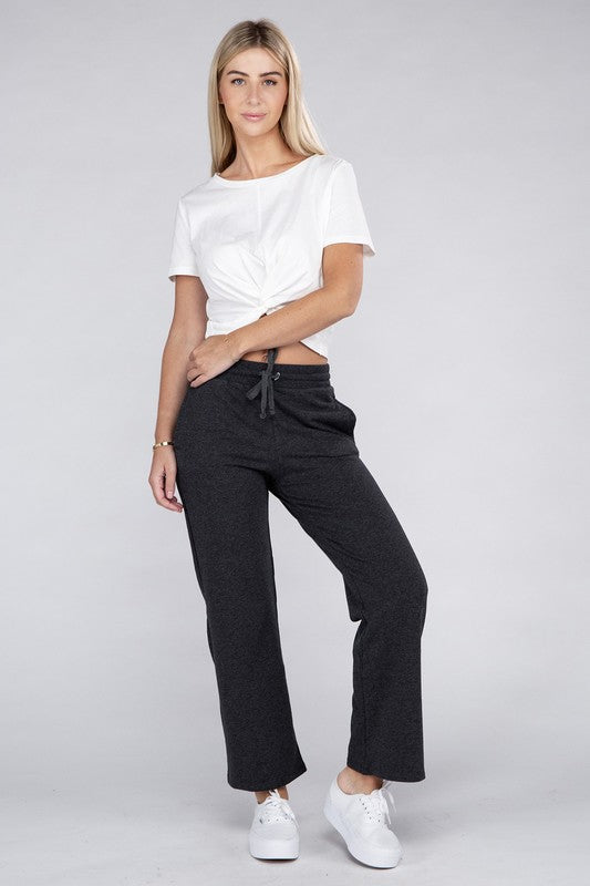 Lounge Wide Pants with Drawstrings - Tigbuls Variety Fashion