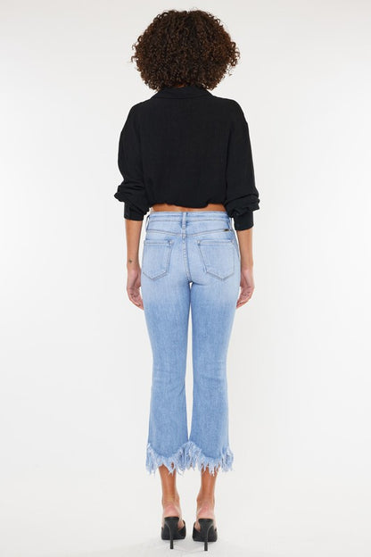 High Rise Crop Bootcut Denim Pants - Tigbuls Variety Fashion