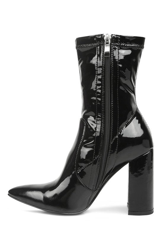 Pluto Block Heel Stiletto Ankle Boot - Tigbuls Variety Fashion