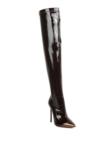 Chimes High Heel Patent Long Boots - Tigbuls Variety Fashion