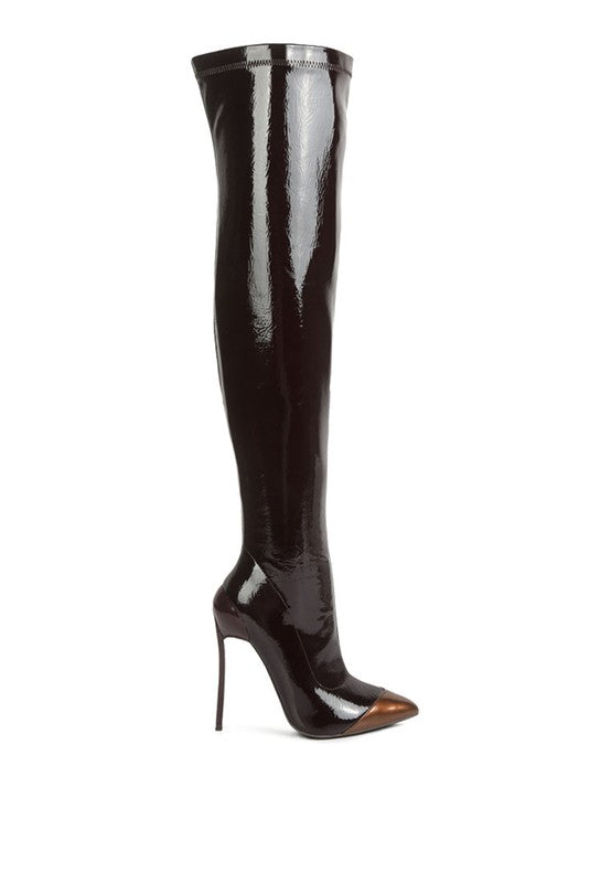 Chimes High Heel Patent Long Boots - Tigbuls Variety Fashion