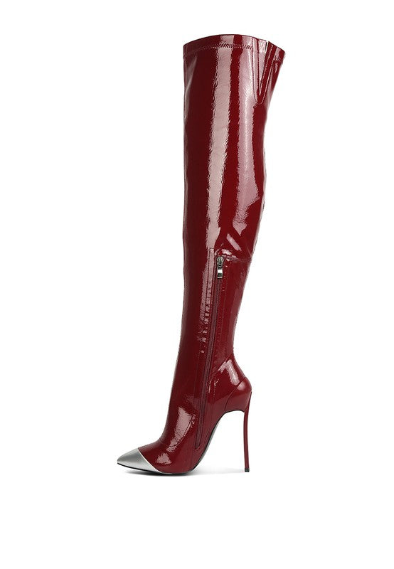 Chimes High Heel Patent Long Boots - Tigbuls Variety Fashion