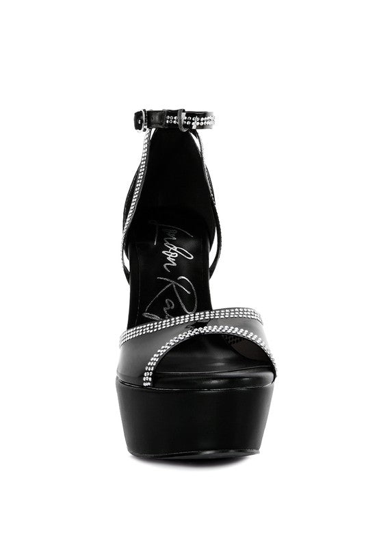 Cinderella Embellished Stiletto Platform Sandals - Tigbuls Variety Fashion
