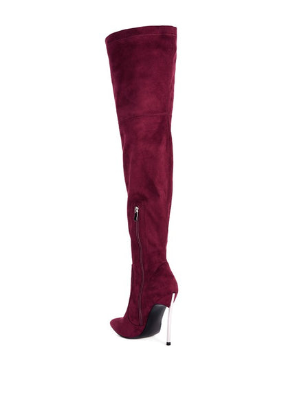 Jaynetts Stretch Suede Micro High Knee Boots - Tigbuls Variety Fashion