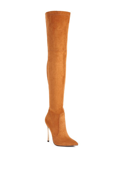 Jaynetts Stretch Suede Micro High Knee Boots - Tigbuls Variety Fashion