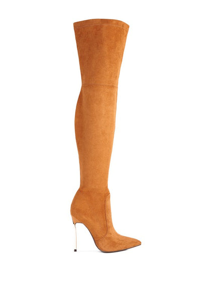 Jaynetts Stretch Suede Micro High Knee Boots - Tigbuls Variety Fashion