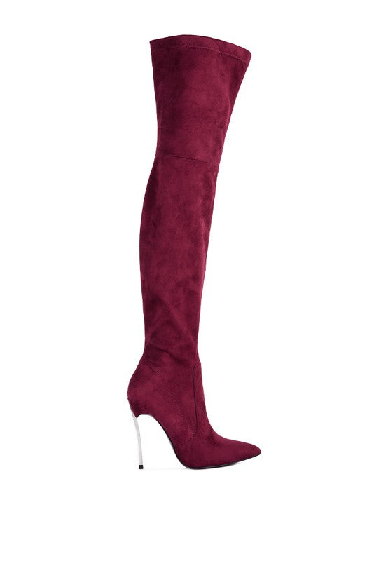 Jaynetts Stretch Suede Micro High Knee Boots - Tigbuls Variety Fashion