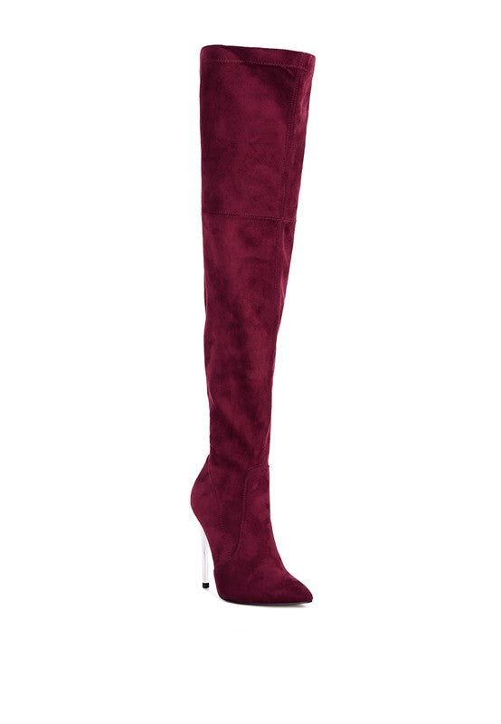 Jaynetts Stretch Suede Micro High Knee Boots - Tigbuls Variety Fashion