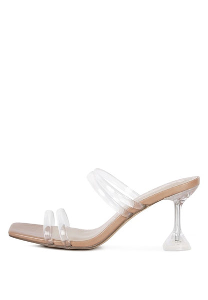 London Rag Nightfall 2.9" Clear Spool Heeled Sandal - Tigbul's Variety Fashion Shop