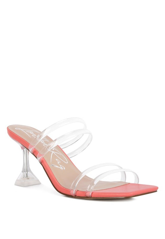 London Rag Nightfall 2.9" Clear Spool Heeled Sandal - Tigbul's Variety Fashion Shop