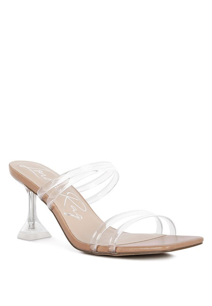 London Rag Nightfall 2.9" Clear Spool Heeled Sandal - Tigbul's Variety Fashion Shop