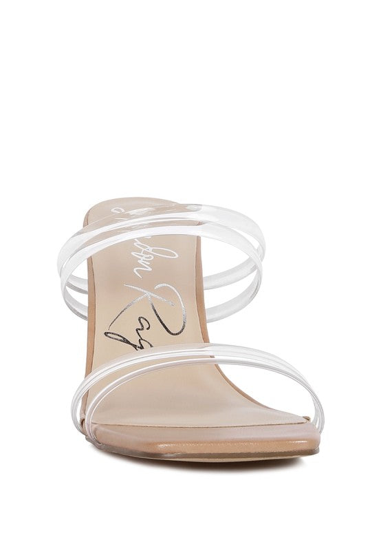 London Rag Nightfall 2.9" Clear Spool Heeled Sandal - Tigbul's Variety Fashion Shop