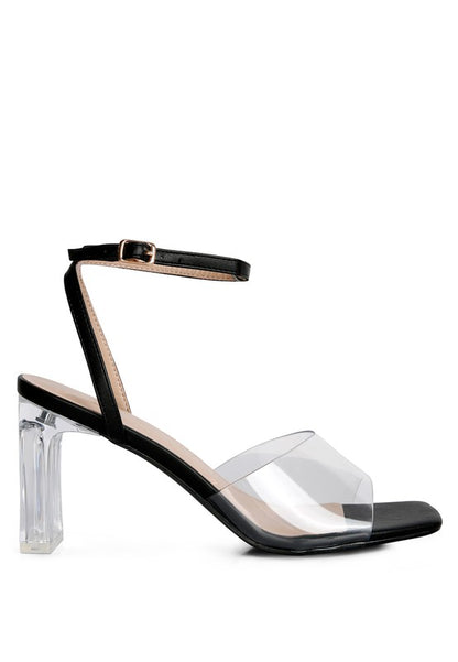 London Rag Twinkle Clear Block Heel and Strap Sandals - Tigbul's Variety Fashion Shop