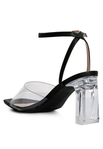 London Rag Twinkle Clear Block Heel and Strap Sandals - Tigbul's Variety Fashion Shop