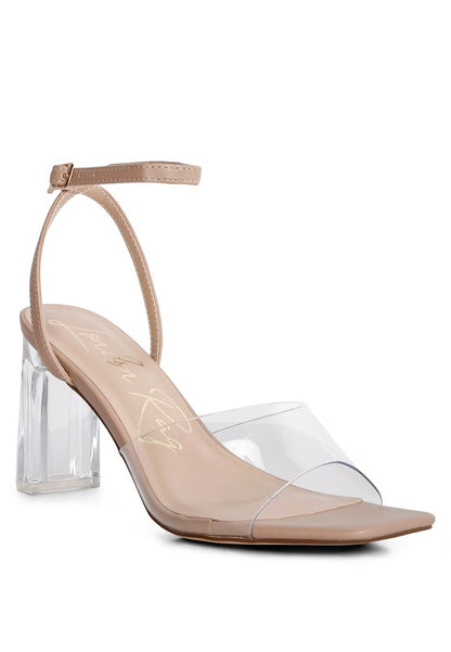 London Rag Twinkle Clear Block Heel and Strap Sandals - Tigbul's Variety Fashion Shop