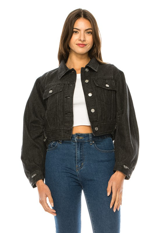 Women's Washed Denim Jacket - Tigbul's Variety Fashion Shop