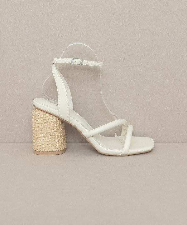 Oasis Society Alaia - Strappy Raffia Heel Sandal - Tigbuls Variety Fashion