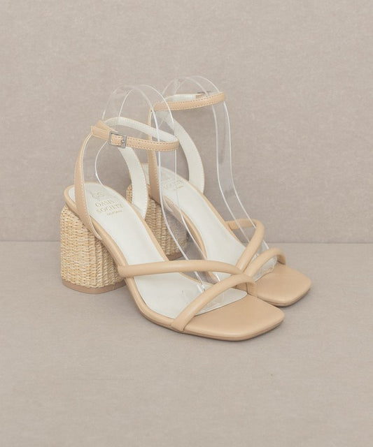 Oasis Society Alaia - Strappy Raffia Heel Sandal - Tigbuls Variety Fashion
