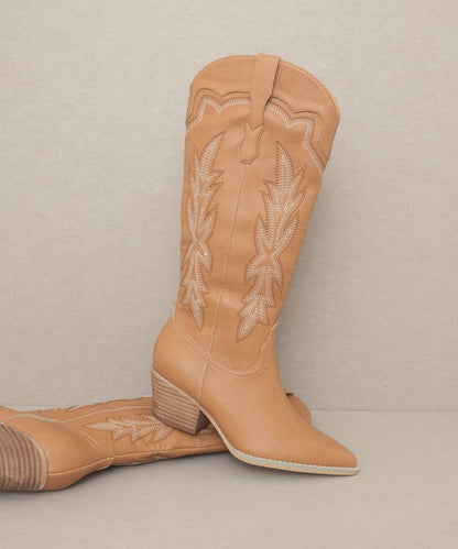 Oasis Society Ainsley - Embroidered Cowboy Boot - Tigbuls Variety Fashion