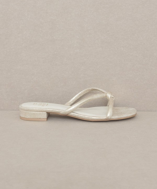 Oasis Society Ada - Delicate Knotted Flat Gold Sandals - Tigbuls Variety Fashion