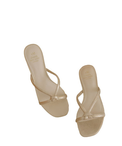 Oasis Society Ada - Delicate Knotted Flat Gold Sandals - Tigbuls Variety Fashion