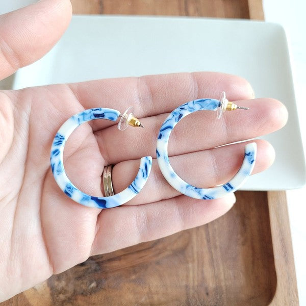 Camy Hoops - Greek Goddess Blue - Tigbul's Variety Fashion Shop