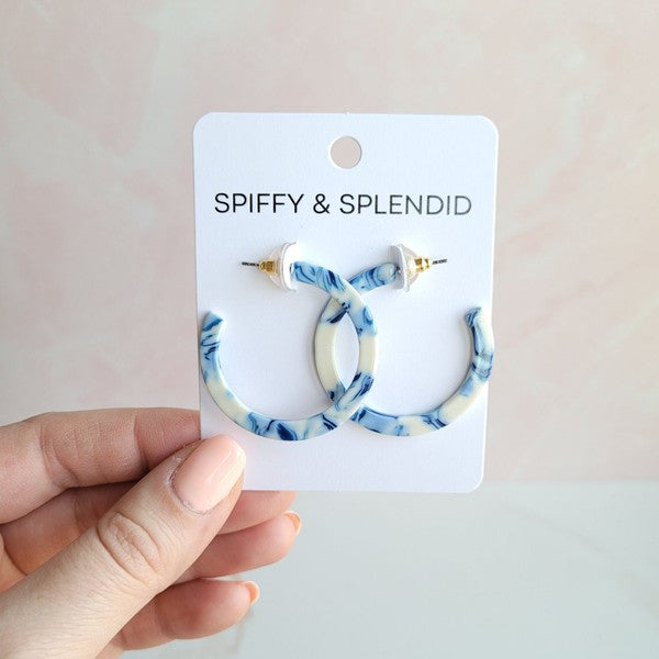 Camy Hoops - Greek Goddess Blue - Tigbul's Variety Fashion Shop