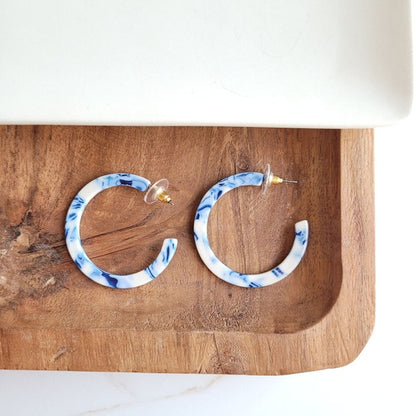 Camy Hoops - Greek Goddess Blue - Tigbul's Variety Fashion Shop