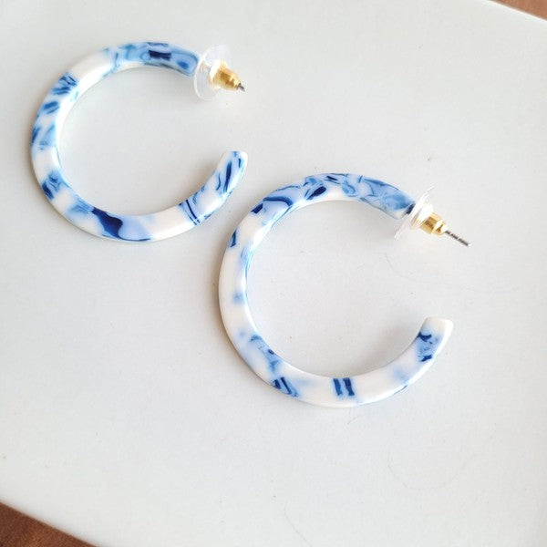 Camy Hoops - Greek Goddess Blue - Tigbul's Variety Fashion Shop