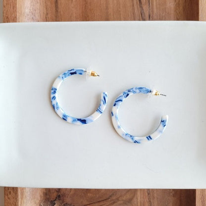 Camy Hoops - Greek Goddess Blue - Tigbul's Variety Fashion Shop