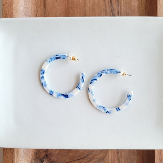 Camy Hoops - Greek Goddess Blue - Tigbul's Variety Fashion Shop