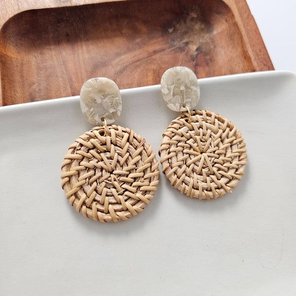 Dominica Earrings - Dark Rattan - Tigbul's Variety Fashion Shop