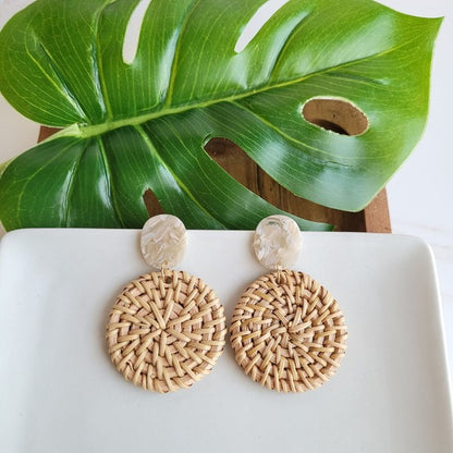 Dominica Earrings - Dark Rattan - Tigbul's Variety Fashion Shop
