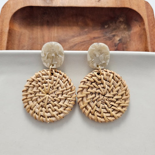 Dominica Earrings - Dark Rattan - Tigbul's Variety Fashion Shop