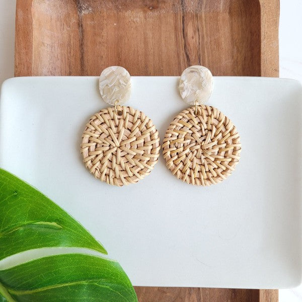 Dominica Earrings - Dark Rattan - Tigbul's Variety Fashion Shop