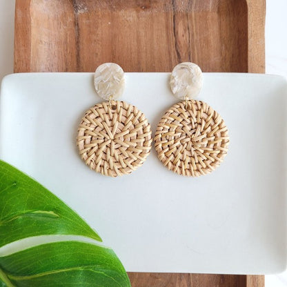 Dominica Earrings - Dark Rattan - Tigbul's Variety Fashion Shop