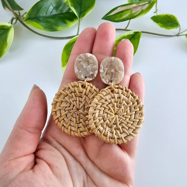 Dominica Earrings - Dark Rattan - Tigbul's Variety Fashion Shop