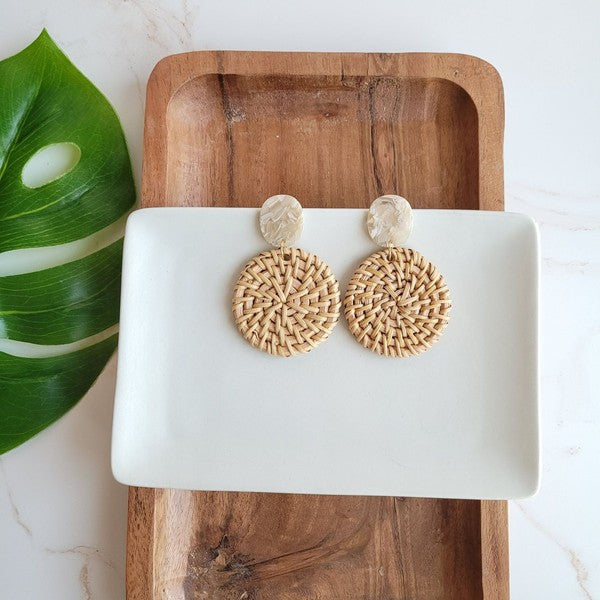 Dominica Earrings - Dark Rattan - Tigbul's Variety Fashion Shop