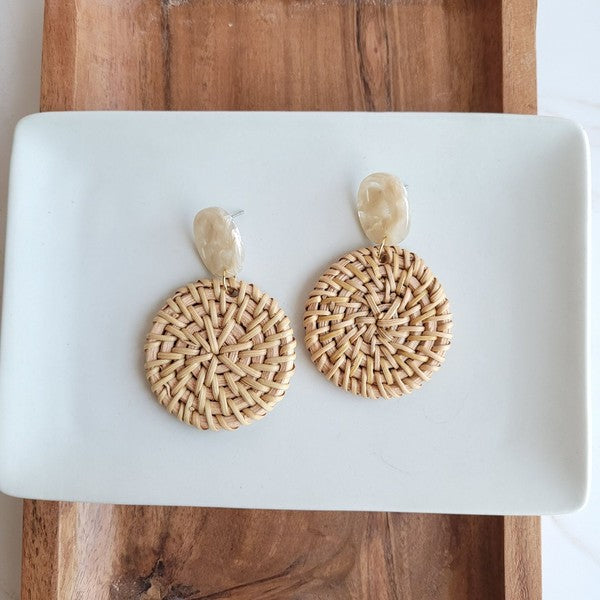 Dominica Earrings - Dark Rattan - Tigbul's Variety Fashion Shop